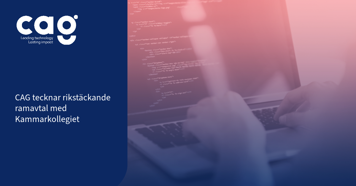 CAG tecknar rikstäckande ramavtal med Kammarkollegiet om Programvaror ...